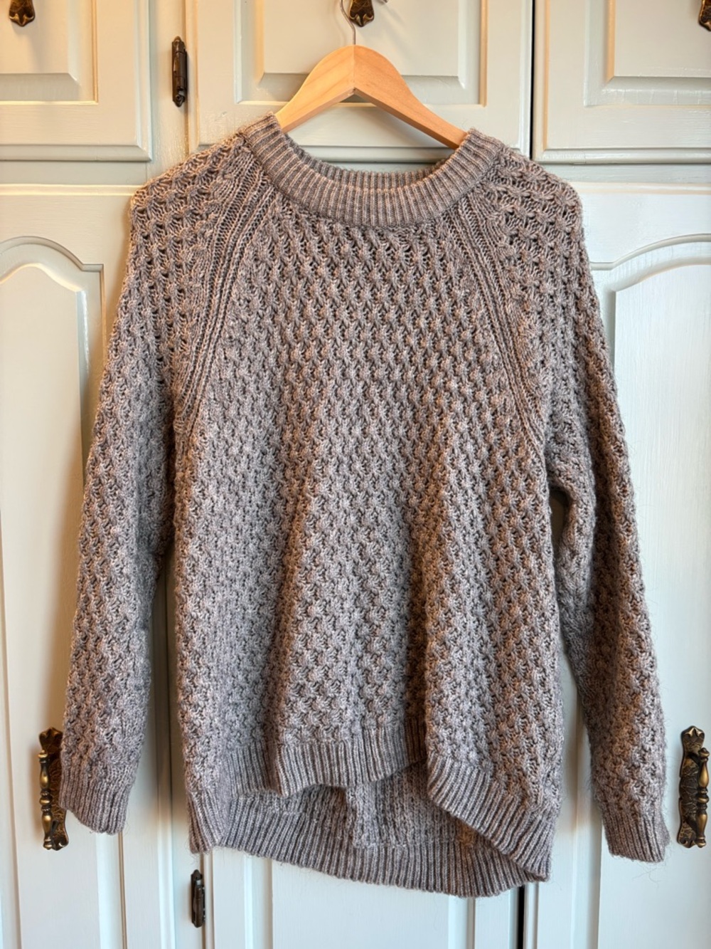 H&M grey Crewneck Textured Knit Sweater